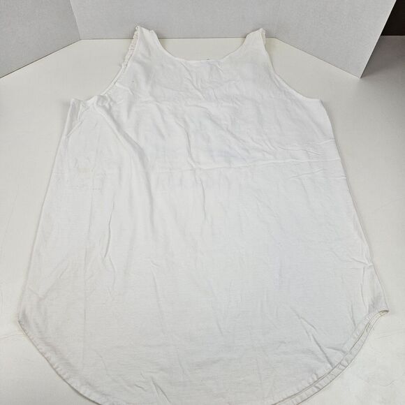 Vtg Cancun Mexico Shirt Tank Top Womens White Beach Palm Tree Swimsuit Cover Up - Picture 7 of 11